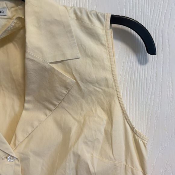 J. Peterman Light Yellow Sleeveless Shirtwaist Button Down 100% Cotton Size 6 - Picture 9 of 12